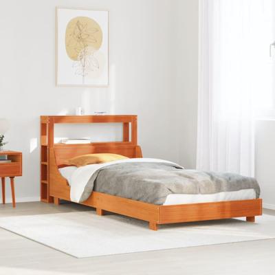 Bedframe zonder matras massief grenenhout wasbruin 90x190 cm Bedframe zonder matras massief grenenhout wasbruin 90x190 cm