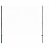 VidaXL Hek met paal groen 1,5 x 10 m staal en pvc - thumbnail