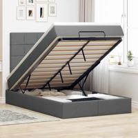 Ottoman bed met matras 120x190 cm stof donkergrijs - thumbnail