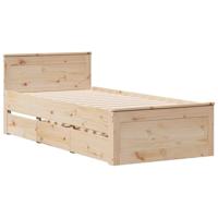 Bedframe zonder matras met hoofdbord grenenhout 100x200 cm - thumbnail