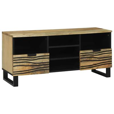TV-kast met lade Bruin 100 x 33 x 46 cm massief mangohout