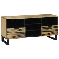 TV-kast met lade Bruin 100 x 33 x 46 cm massief mangohout - thumbnail
