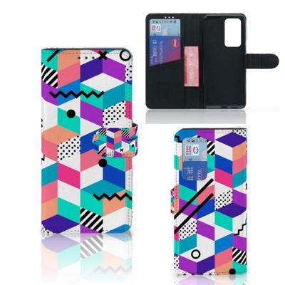 Huawei P40 Pro | Book Case | Blokken Kleurrijk