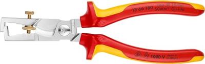 Knipex Draadstriptang | lengte 180 mm VDE | verchroomd meercomponenten mantels | 1 stuk - 13 66 180 - 1366180 - thumbnail