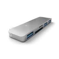 SATECHI Aluminium Type-C USB 3.0 3-in-1 Combo Hub Adapter - 3 USB 3.0 Poorten En Micro/SD Kaartlezer - Voor M2/ M1 Macbook Pro/Air, M2/ M1 iPad Pro/Air, M2 Mac Mini, iMac M1 (Spacegrijs) - thumbnail