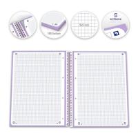 Oxford School Touch Europeanbook spiraalblok, ft A4+, 160 bladzijden, geruit 5 mm, pastel paars - thumbnail