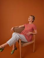 Zwangerschapsshirt van twee materialen ENVIE DE FRAISE terracottategel - thumbnail