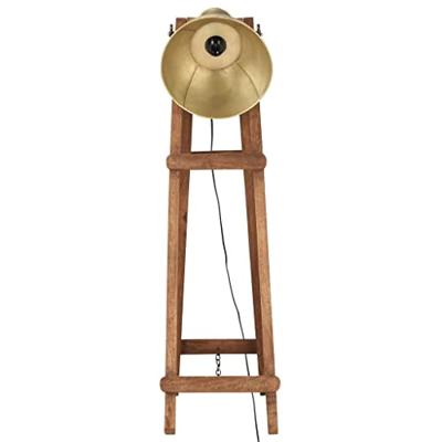 VidaXL Vloerlampen 3 st e27 massief mangohout messingkleurig