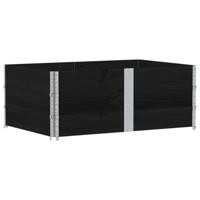 Palletopzetranden 3 st 150x100 cm massief grenenhout zwart - thumbnail