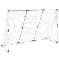 VidaXL Kindervoetbaldoel met ballen 2-in-1 184x64x124 cm wit - thumbnail