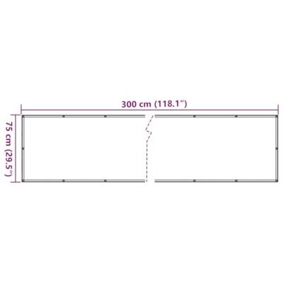 Balkonscherm 300x75 cm PVC grijs