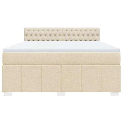 Boxspring met matras stof crèmekleurig 180x200 cm