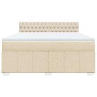 Boxspring met matras stof crèmekleurig 180x200 cm - thumbnail