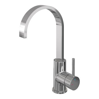 Brauer Stripe hoge opbouw wastafelmengkraan met draaibare platte uitloop model A chroom