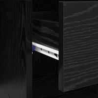 Bureau met lade Zwart eiken 90 x 49.5 x 75 cm Bewerkt hout - thumbnail