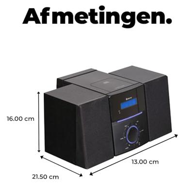 Denver MCA-240 Stereoset AUX, CD, FM Wekfunctie, Incl. afstandsbediening 2 x 20 W Zwart