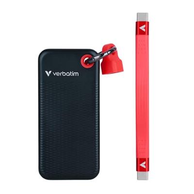 Verbatim Pocket 2 TB Externe SSD harde schijf USB-C 3.2 Gen 2 Zwart, Rood 32196 Verbatim Pocket 2 TB Externe SSD harde schijf USB-C 3.2 Gen 2 Zwart, Rood 32196