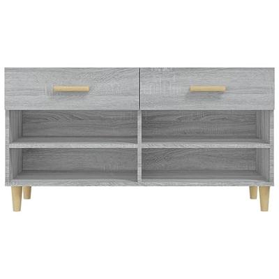 Schoenenkast 102x35x55 cm bewerkt hout grijs sonoma eikenkleur