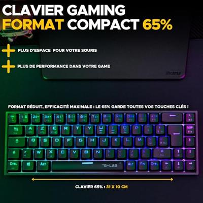 Toetsenbord The G-Lab KEYZ TITAN Zwart Azerty Frans