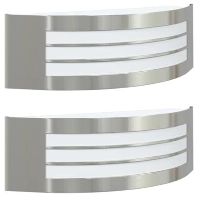VidaXL Buiten wandlamp 2 pcs zilver 32 x 10 x 10 cm