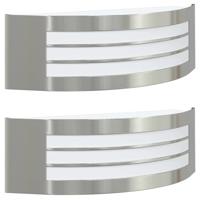 VidaXL Buiten wandlamp 2 pcs zilver 32 x 10 x 10 cm - thumbnail