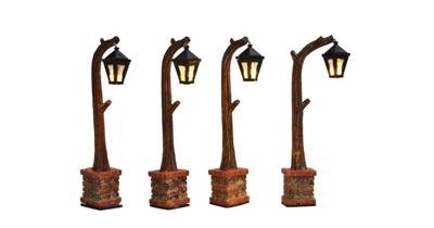 Kerstfiguur vier houten lantaarns 10,5 cm hoog Luville - Luville