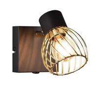 Trio Design wandlampArdon zwart met goud - R81381080 - thumbnail