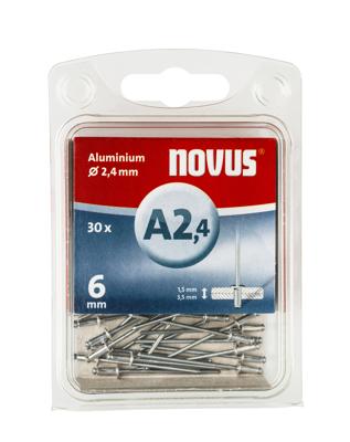 Novus Blindklinknagel A2,4 X 6mm | Alu SB | 30 stuks - 045-0019 045-0019 Novus Blindklinknagel A2,4 X 6mm | Alu SB | 30 stuks - 045-0019 045-0019