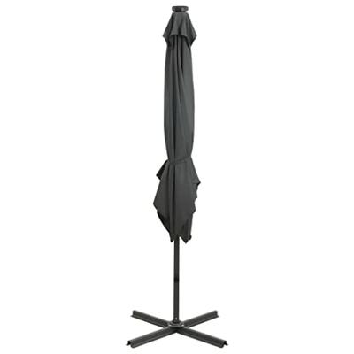 Zweefparasol met paal en LED-verlichting 250 cm antracietkleur Zweefparasol met paal en LED-verlichting 250 cm antracietkleur