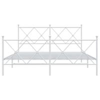 Bedframe met hoofd- en voeteneinde metaal wit 160x200 cm - thumbnail