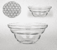 Vital schaal Cotula met Bloem des Levens Wit (12 cm) - thumbnail