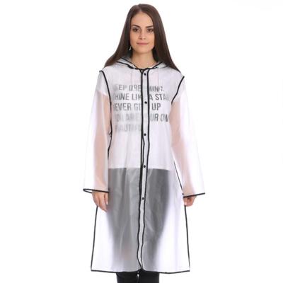 EVA Kanta Conjoined Poncho Edge Design transparante Hat rand regen Covers waterdicht Outdoor regenjas grootte: L geschikt voor 150-170cm Height(Blac