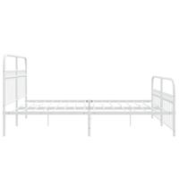 Bedframe met hoofd- en voeteneinde metaal wit 183x203 cm - thumbnail