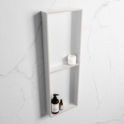 MONDIAZ EASY Nis 149,5x29,5cm in solid surface kleur Linen | Talc. 2 vakken geschikt voor in- of opbouw