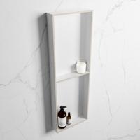 MONDIAZ EASY Nis 149,5x29,5cm in solid surface kleur Linen | Talc. 2 vakken geschikt voor in- of opbouw - thumbnail