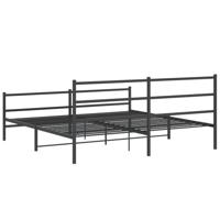 Bedframe met hoofd- en voeteneindemetaal zwart 183x213 cm - thumbnail