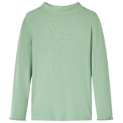 Kindershirt met lange mouwen lage col 140 donkermintkleurig Kindershirt met lange mouwen lage col 140 donkermintkleurig