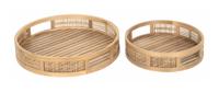 MUST Living Dienblad 'Algarve' Bamboe, Set van 2 stuks, kleur Naturel - thumbnail