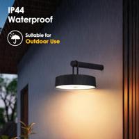 Draadloze Oplaadbare LED wandlamp - Binnen & Buiten - Dimbaar - ø19 x 8.75 cm - Warmwit licht - 3000mAh - Zwart - thumbnail