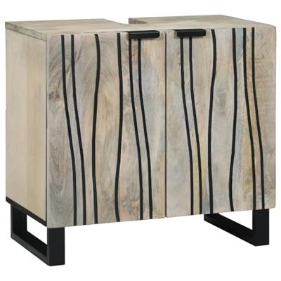 Badkamermeubelset met plank 2 pcs Wit 62 x 33 x 58 cm