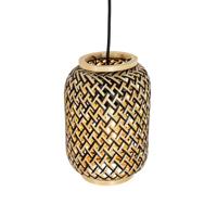 QAZQA Oosterse hanglamp bamboe met zwart 3-lichts - Yvonne - thumbnail