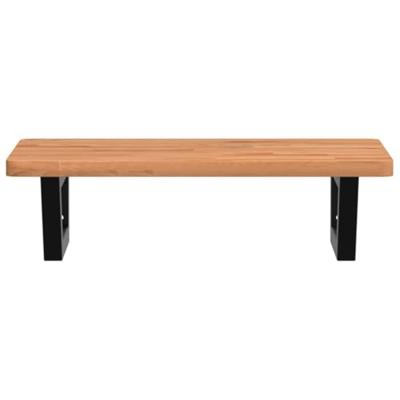 Badkamer wandschap staal en massief beukenhout