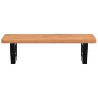 Badkamer wandschap staal en massief beukenhout - thumbnail