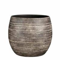 Mica Decorations Alentejo Bloempot - 30x30x28 cm - Terracotta - Zwart - thumbnail