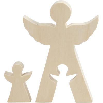 Creativ Company 2in1 figuren, engel, h: 7,8+20 cm, d: 2 cm, b: 4,5+14,3 cm, 1 set