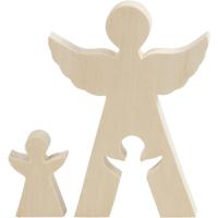 Creativ Company 2in1 figuren, engel, h: 7,8+20 cm, d: 2 cm, b: 4,5+14,3 cm, 1 set - thumbnail