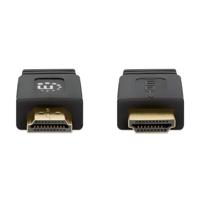 Manhattan 355636 HDMI-kabel HDMI Aansluitkabel HDMI-A-stekker, HDMI-A-stekker 5.00 m Zwart 4K UHD, Afgeschermd (dubbel), Plat, Platte uitvoering - thumbnail