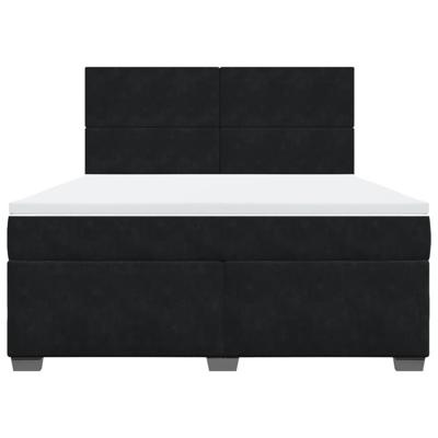 Boxspring met matras fluweel zwart 180x200 cm