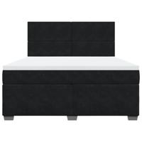 Boxspring met matras fluweel zwart 180x200 cm - thumbnail