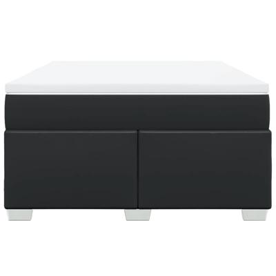 Boxspring met matras kunstleer zwart 140x190 cm